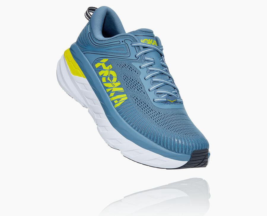 Hoka Australia One One Bondi 7 - Mens Running Shoes Blue - VMQWO-1298